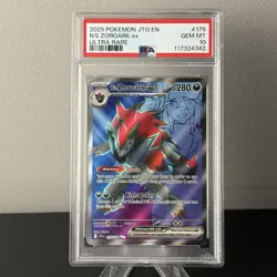2025 POKEMON JTG EN-JOURNEY TOGETHER #175 N'S ZOROARK ex ULTRA RARE - PSA 10 - Image 1