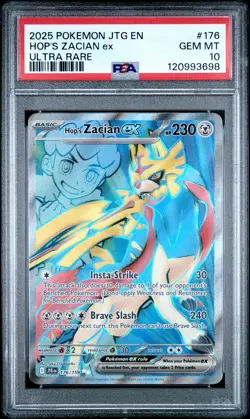 2025 POKEMON JTG EN-JOURNEY TOGETHER ULTRA RARE #176 HOP'S ZACIAN EX PSA 10 - Image 1
