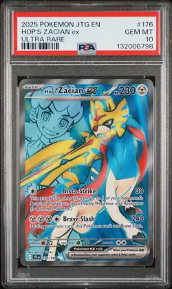 2025 POKEMON JTG EN-JOURNEY TOGETHER ULTRA RARE #176 HOP'S ZACIAN EX PSA 10 - Image 1