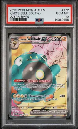 2025 POKEMON JTG EN-JOURNEY TOGETHER #183 IONO'S BELLIBOLT EX PSA 10 - Image 1