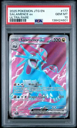 2025 POKEMON JTG EN-JOURNEY TOGETHER ULTRA RARE #177 SALAMENCE EX PSA 10 - Image 1