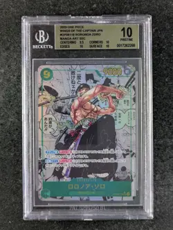 2023 One Piece MANGA RORONOA ZORO OP06-118 Alt. Art Secret Rare JPN BGS 10 - Image 1