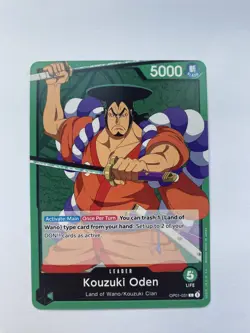 OP01-031 Kouzuki Oden Leader English One Piece TCG Card - Image 1