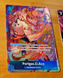 ONE PIECE ENGLISH CARD GAME HOLO CARTE CARTE Portgas.D.Ace P-074 ALT EN JCC NM - Image 1