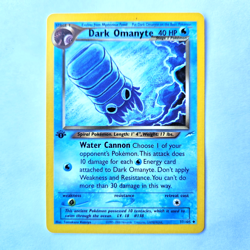 Dark Omanyte 37/105 Pokemon TCG 1st Edition Neo Destiny NM Vintage 2002 Card - Image 2