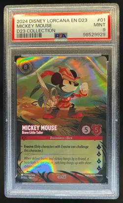 2024 Disney Lorcana TCG Mickey Mouse Brave Little Tailor Promos #01/D23 PSA 9 - Image 1