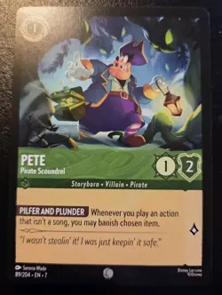 Pete - Pirate Scoundrel 89/204 Common Archazia's Island Disney Lorcana TCG - Image 1