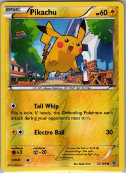 Pikachu 20/108 Reverse Holo XY - Roaring Skies - Pokemon Card - NM - Image 1
