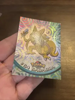topps Pokemon TV Animation Series 1 Rainbow Foil #64 Kadabra Vintage Holo Card - Image 5