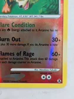 Arcanine 1/111 Rising Rivals Reverse Holo Pokemon Card - Image 2