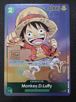 Monkey D Luffy P-037 1st Anniversary Tournament STAMP Promo Holo One Piece Card - Image 1