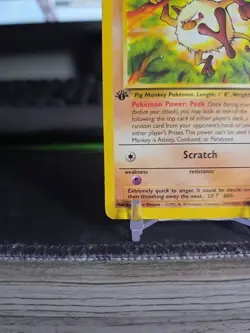 Pokemon MANKEY Card 55/64 1st Edition Common MP JUNGLE Regular English - Image 3