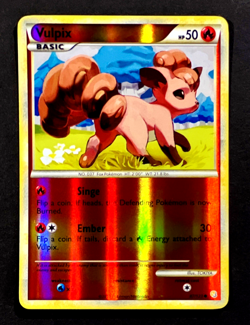 2010 Pokemon VULPIX HeartGold & SoulSilver REVERSE HOLO Base Set Card 87/123 NM+ - Image 1