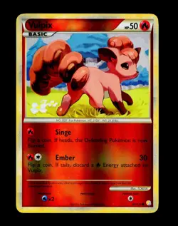2010 Pokemon VULPIX HeartGold & SoulSilver REVERSE HOLO Base Set Card 87/123 NM+ - Image 2