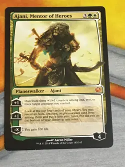 D1196 MAGIC GATHERING JOURNEY INTO NYX AJANI MENTOR OF HEROES #145 MP M MTG - Image 1