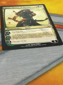 D1196 MAGIC GATHERING JOURNEY INTO NYX AJANI MENTOR OF HEROES #145 MP M MTG - Image 2