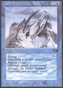 Light Play, English MTG Regular Zephyr Falcon Legends Magic the Gathering - Image 1