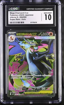 CGC 10 GEM MINT Mega Charizard X ex 094/080 Inferno X Super Rare Pokemon psa - Image 1