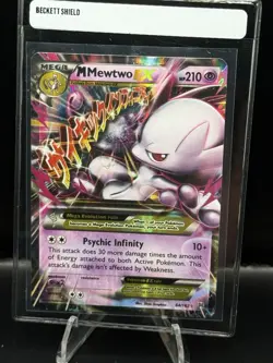 ULTRA RARE Mega M Mewtwo EX 64/162 XY Breakthrough Pokemon TCG Holo Foil - MP - Image 1