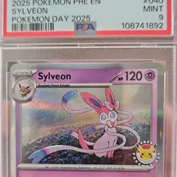 Pokemon Sylveon 040 Pokemon Day 2025 Promo Stamped Holo PSA 9 TCG Card - Image 1