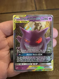 Pokemon TCG Tag Team Gengar Mimikyu GX Card 53/181 Foil Gas Banger Ghost Fire - Image 1
