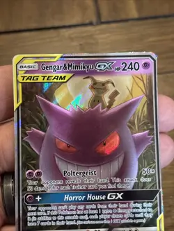 Pokemon TCG Tag Team Gengar Mimikyu GX Card 53/181 Foil Gas Banger Ghost Fire - Image 2