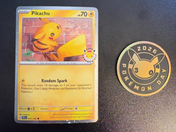 Pikachu 051 /162 Stamped 2026 Pokemon Day 30 Promo TCG With Coin - Image 1