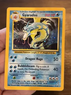 Pokemon Card Gyarados Base Set 2 Holo Rare WOTC Vintage 7/130 old school TCG - Image 1