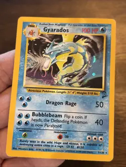 Pokemon Card Gyarados Base Set 2 Holo Rare WOTC Vintage 7/130 old school TCG - Image 2