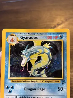 Pokemon Card Gyarados Base Set 2 Holo Rare WOTC Vintage 7/130 old school TCG - Image 3