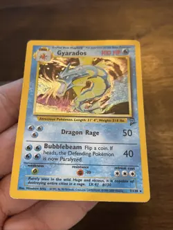 Pokemon Card Gyarados Base Set 2 Holo Rare WOTC Vintage 7/130 old school TCG - Image 5