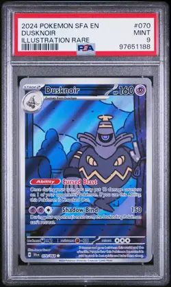2024 POKEMON SFA EN-SHROUDED FABLE ILLUSTRATION RARE #070 DUSKNOIR PSA 9 - Image 1