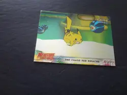 1999 Topps Pokemon the First Movie Chase For Pikachu Silver Foil #28 Blue Logo - Image 1