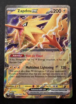 Pokemon TCG - Zapdos ex - Double Rare SV: Scarlet & Violet 151 145/165 NM - Image 1