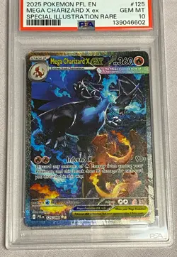 Pokemon 2025 Mega Charizard X ex 125/094 SIR Phantasmal Flames GEM MINT PSA 10 - Image 3