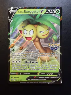Alolan Exeggutor V Black Star Promo SWSH225 Pokemon Go Stamp Jumbo English 2022 - Image 1
