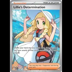 Lillie's Determination 169/132 Mega Evolution Full Art Pokemon NM - Image 1