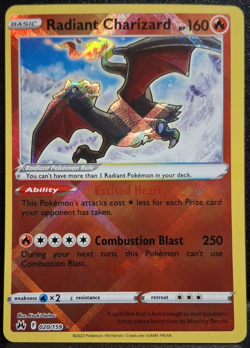 Radiant Charizard 020/159 Crown Zenith Holo NM OC Pokemon - Image 1