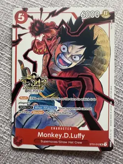 One Piece TCG Monkey D. Luffy ST01-012 3rd Anniversary Promo - Image 1