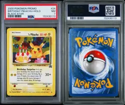 2000 POKEMON PROMO BLACK STAR #24 BIRTHDAY PIKACHU-HOLO PSA 7 📈Fresh Grade - Image 3