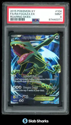 2015 POKEMON XY ROARING SKIES #104/108 RAYQUAZA EX FULL ART ULTRA RARE PSA 9 - Image 1