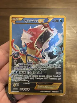 Pokemon TCG Gyarados-EX BREAKPoint 123/122 Holo Secret Rare Fire Card Foil Gold - Image 1