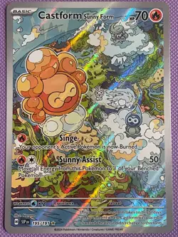 Pokemon TCG Castform Sunny Form 195/191 Surging Sparks Illustration Rare - Image 1