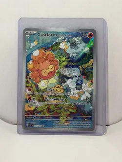 Pokemon TCG - Castform Sunny Form 195/191 Illustration Rare Surging Sparks LP - Image 1
