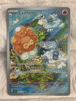 Pokemon Card TCG Castform Sunny Form 195/191 Illustration Rare Surging Sparks NM - Image 1