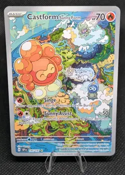 Castform Sunny Form 195/191 Illustration Rare Surging Sparks Pokemon TCG Card - Image 1