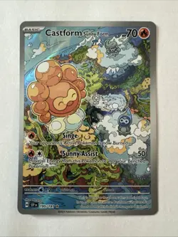 Pokemon TCG Castform Sunny Form 195/191 Surging Sparks Illustration Rare NM EN - Image 1