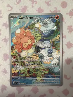 Pokemon TCG Castform Sunny Form 195/191 Surging Sparks Illustration Rare - Image 1