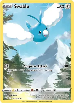 Swablu GG27/GG70 - Crown Zenith: Galarian Gallery Ultra Rare Pokemon TCG NM - Image 1