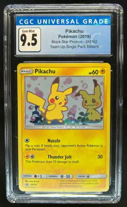 2016-19 Pokemon SM Black Star Promos Pikachu #SM162 CGC 9.5 - Image 1